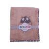 Bacati - Owls Beige with Grey Border Embroidered Baby Plush Blanket - 2 of 3