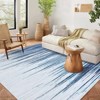 Washable Living Room Rug 9 x 12 Large Modern Striped Accent Carpet with Non-Slip Backing, Linear Geometric Floor Cover, Stain-Resistant Low Pile - 2 of 4
