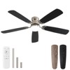 HOMLUX 52" Low Profile Ceiling Fan w/Light Remote Control 6-Speed 3-Timer,Walnut/Black/Brown - 2 of 4