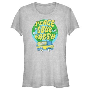Juniors Womens Scooby Doo Peace Love Earth T-Shirt - 1 of 4