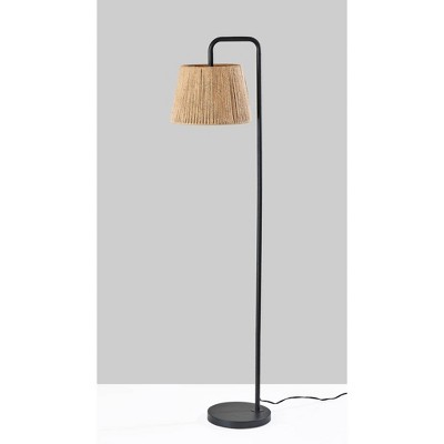 Tahoma 59" Black Metal Floor Lamp with Light Brown Rope Shade