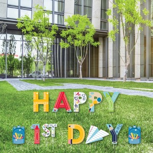 Big Dot of Happiness First Day of School - Yard Sign Outdoor Lawn Decorations - Back to School Classroom Yard Signs - Happy 1st Day - 1 of 4