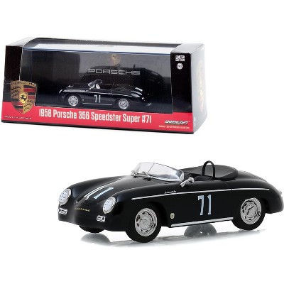 1958 Porsche 356 Speedster Super #71 Race Car Black 1/43 Diecast Model Car by Greenlight