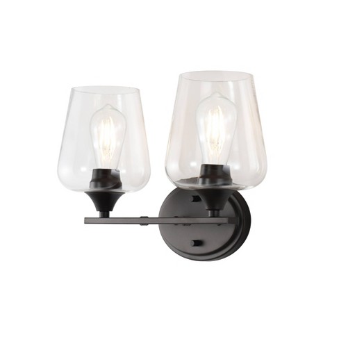Cottage Wall Light Oil Rubbed Bronze, Oil Rubbed Bronze Vanity Light Seeded Glass