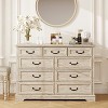 MUUEGM Farmhouse Drawer Dresser, 9 Drawer Chest with Wood Top, 52" Wide Storage Organizer for Bedroom, Living Room, Entryway - 2 of 4