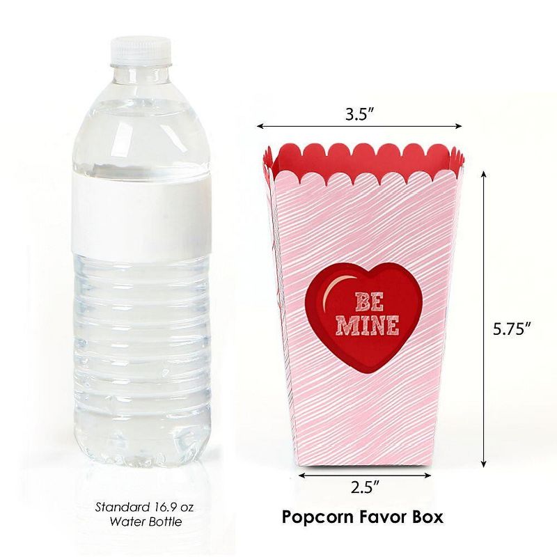 Big Dot of Happiness Valentine's Day Conversation Hearts - Valentine's Day Party Favor Popcorn Treat Boxes - Set of 12, 2 of 7