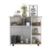 LunaLulinlk Kitchen Island, One Cabinet, Four Open Shelves, Light Oak / White Finish - 3 of 4