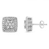 Haus of Brilliance Silver 1/2 Cttw Diamond Miligrain Square Shape Stud Earrings - 2 of 4