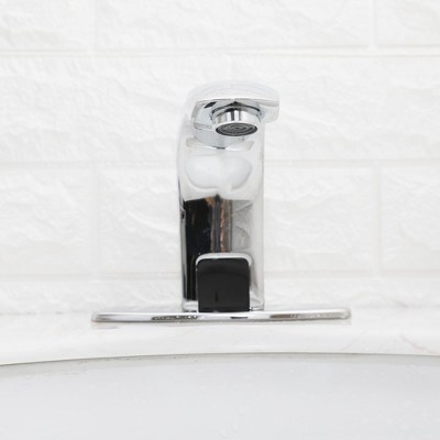 Polished Chrome Touchless Bathroom Faucet with Deck Plate