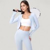 Anna-Kaci Active Women's Long Sleeve Cropped Button Front Top with Fitted Stretch Design - 4 of 4