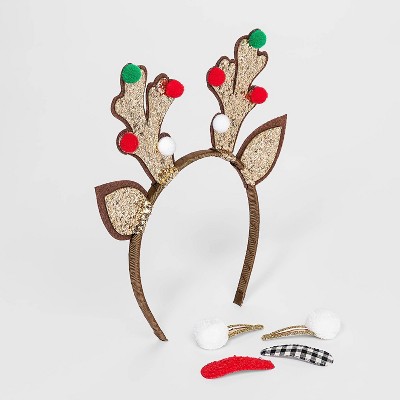 Girls' Reindeer Headband and Clip Set - Cat & Jack™