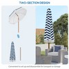 Kumasinova 7x7FT Outdoor Umbrella with Ruffled Trim,Patio Umbrella with Tilt&Vents,Market Umbrella for Pool,Garden,Outdoor Umbrellas for Patio,Blue - 3 of 4