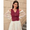 Acekool Women’s Pirate Steampunk Vest – Lace-Up Medieval Bodice, Suede Look Cosplay Waistcoat for Costume or Daily Wear - 2 of 4