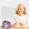 Enday Big Capacity Pencil Case, 3 Compartments Pencil Bags with Zipper, Pink