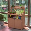 NicBex Outdoor Potting Bench Table with Storage Cabinet Planting Work Bench Table with 3-Tier Shelves and Hooks for Patio,Garden,Backyard,Natural - 2 of 4