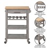 Ellaine 4 Tier Butcher Block Kitchen Cart with Drawer and Wine Rack -  Breighton Home - 4 of 4