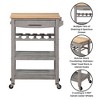 Ellaine 4 Tier Butcher Block Kitchen Cart with Drawer and Wine Rack -  Breighton Home - image 4 of 4