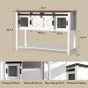 Jojoka 47” Entryway Table with Storage Sofa Table with Sliding Barn Door and Open Shelf,White - 2 of 4