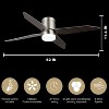 52'' Modern Flush Mount Ceiling Fan with 3 Wood Blades, Quiet DC Motor, 6-Speed Reversible, Remote Control & 3-Color Dimmable LED - 2 of 4