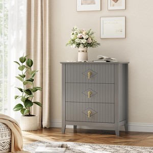 Modern Fluted Dresser, 3/5/6/7 Drawer Wood Dresser for Bedroom, Modern Chest of Drawers, Storage Organizer Cabinet for Living Room, Entryway - 1 of 4