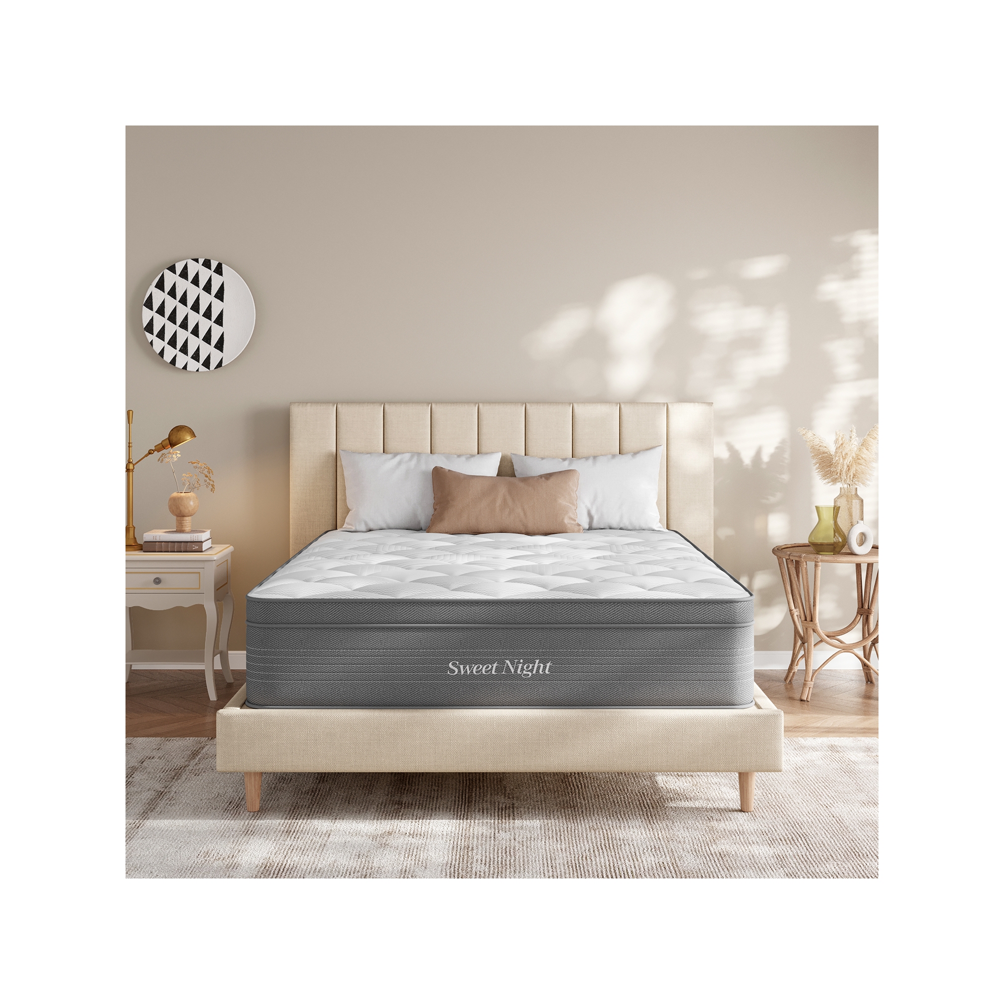 Sweetnight 14 inch King Size Medium Gel Memory Foam Hybrid Mattresses, CertiPUR-US, OEKO-TEX Certified