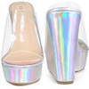 Perphy Women's Platform Clear Strap Open Toe Wedges High Heel Slide Sandals - 2 of 4