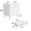 Famapy White Modern 3-Drawer Nightstand Storage Bedside Table - 4 of 4