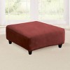 Stretch Pique Large Ottoman Slipcover - Sure Fit - 2 of 4