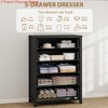 Nursery 4/5 Drawers Dresser for Bedroom, 37Inch/45 Inch Tall Chest of Drawers, Modern Clothes Storage Cabinet & TV Stand, Wood Drawer Organizer - 4 of 4