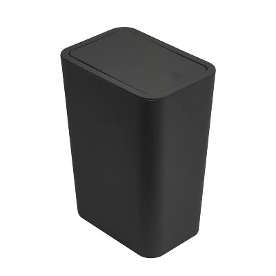 LunaLulinlk 11.6 Liter Small Can with lid, 3 Gallon Bathroom Can, Can Small Gar Bin with Press Lid Waste Basket Black