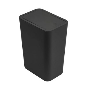 LunaLulinlk 11.6 Liter Small Can with lid, 3 Gallon Bathroom Can, Can Small Gar Bin with Press Lid Waste Basket Black - 1 of 4