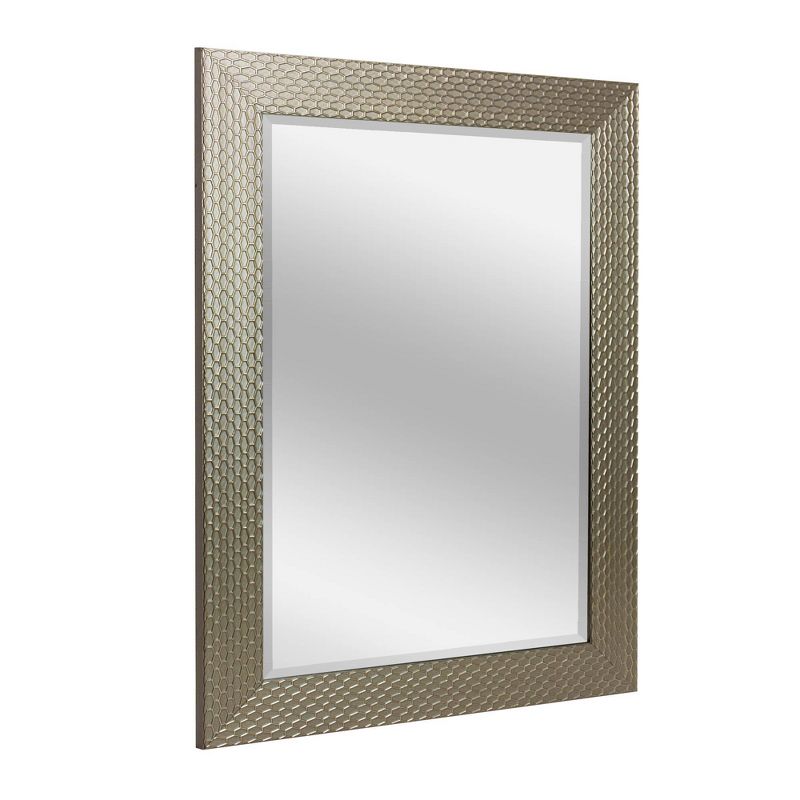 29.5&#34; x 35.5&#34; Champagne Honeycomb Frame Mirror - Head West, 1 of 6