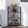 VECELO Corner Shelf, 4-Tier Display Shelves, Wood Storage Stand with Metal Frame for Small Space, Black/Brown/White/Gray/Gold - 2 of 4