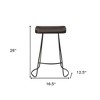HomeRoots 26" Dark Brown And Black Iron Backless Counter Height Bar Chair - 3 of 4
