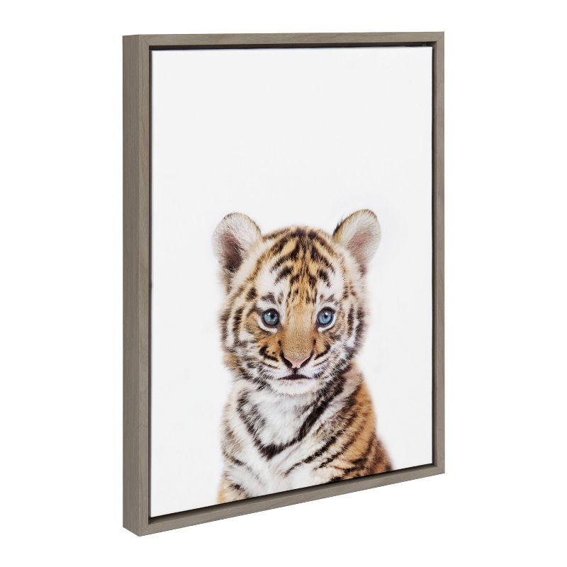 18" x 24" Sylvie Baby Tiger Framed Canvas by Amy Peterson - Kate & Laurel All Things Decor, 2 of 6
