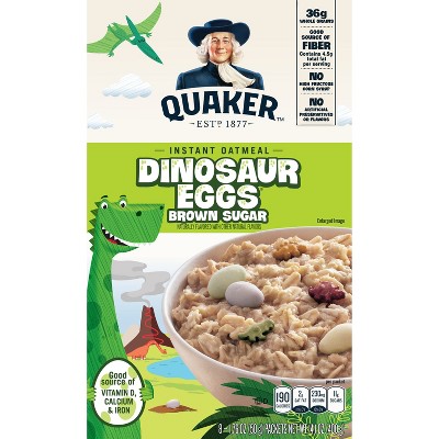 Quaker Instant Oatmeal Dinosaur Eggs Brown Sugar - 8ct