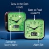 Collections Etc Glow in the Dark Alarm Clocks - 2 pc Green - 3 of 4