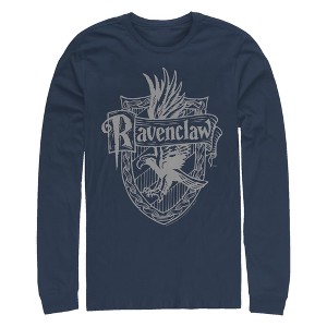 Men's Harry Potter Ravenclaw Line Art Crest Long Sleeve Shirt - 1 of 4