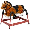 Qaba Spring Rocking Horse, Kids Ride on Horse, Plush Horse Ride-on with Sounds, Foot Stirrups, Saddle & Reins - 4 of 4