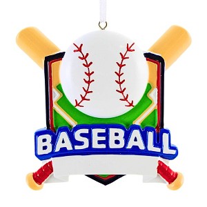 Polarx 3.5 Inch Baseball Shield Christmas Tree Ornament , Christmas Decor Bat Ball Field Sport (1PC) - 1 of 4