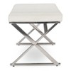 Baxton Studio Herald Modern and Contemporary Stainless Steel and Faux Leather Upholstered Rectangle Bench - White: Chic Entryway Ottoman, Seats 1 - 3 of 4