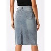 INSPIRE CHIC Women's Casual High Waist Back Slit Short Denim Skirts - image 4 of 4