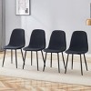 Dining Chair Set Of 4,Linen-Cotton Dining Chair With Metal Legs,Luxury Simple Armless Chairs,Dining Chair For Living Room-Cuddlewood - 3 of 4