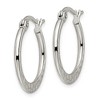 Chisel Stainless Steel Polished and Textured 20mm Diameter Hoop Earrings - 3 of 4