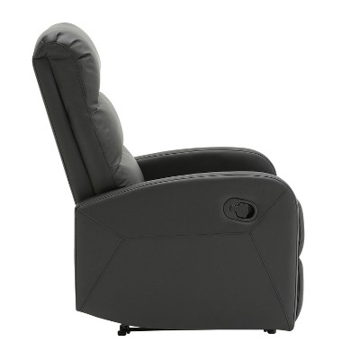 Dormi 24.5" Black Faux Leather Contemporary Recliner Chair