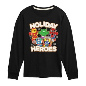 Boys' - Marvel - Holiday Heroes Long Sleeve Graphic T-Shirt - 1 of 3