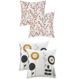 REGALWOVEN 4 Pcs Floral Decoration Throw Pillow Cases for Outdoor Indoor - 1 of 4