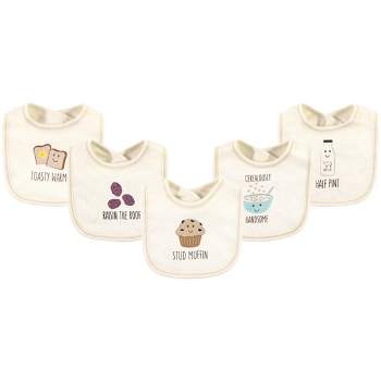 Touched by Nature Baby Organic Cotton Bibs 5pk, Muffin, One Size