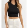 Women's BASIQUE CREWNECK CROP TANK - OLIVACEOUS - 2 of 4