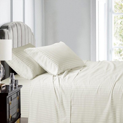 Egyptian Linens Split King Sheet Set - Striped 608 Thread Count 100% Cotton